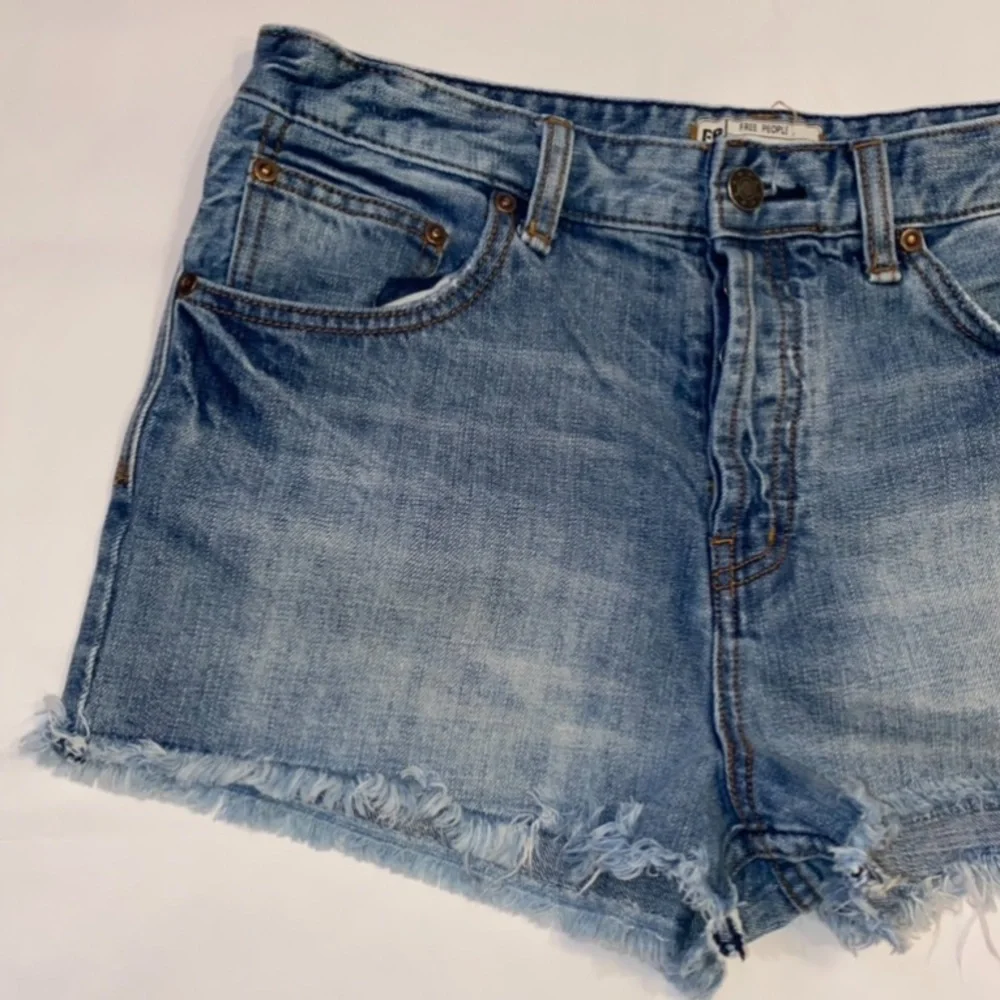 Free People Button Fly Cut-Off Jean Shorts